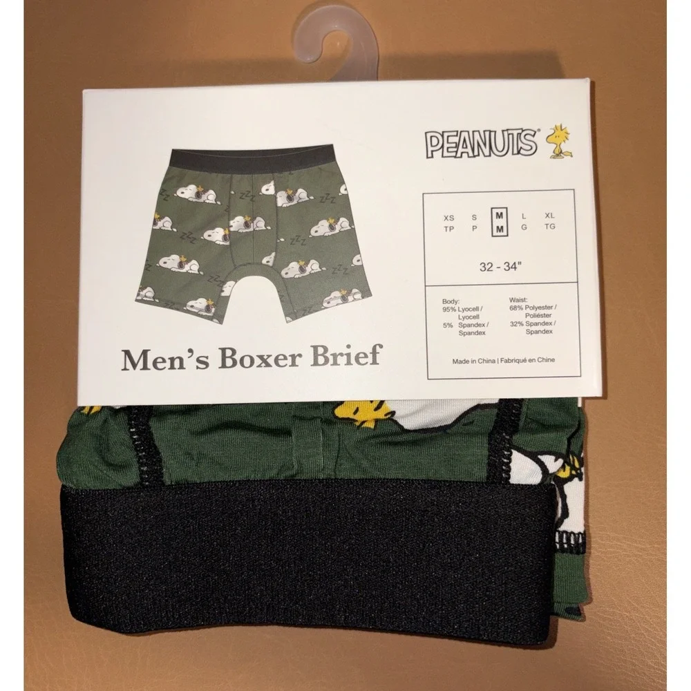 Bioworld Peanuts Snoopy Green Boxer Brief Men's Medium 32